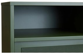 Tmavozelená kovová skrinka s posuvnými dverami 90x140x40 cm Veep – Unique Furniture