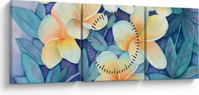 Obraz - Tropické kríky (s hodinami) (90x30 cm)