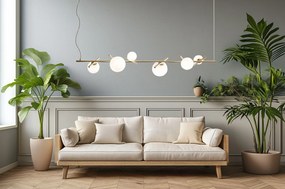 Toolight Toolight, stropné svietidlo 145cm 6xG9 APP1664-6CP, zlatá-biela, OSW-05705