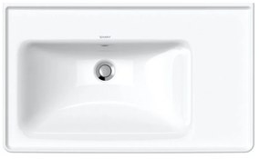 DURAVIT D-Neo asymetrické umývadlo na skrinku s odkladacou plochou vpravo, bez otvoru, s prepadom, 800 x 480 mm, biela, 2369800060