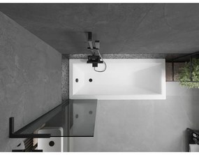 Mexen Next L, 1-krídlová vaňová zástena 50 x 150 cm, 6mm šedé sklo, čierny profil, 895-050-000-03-40-70
