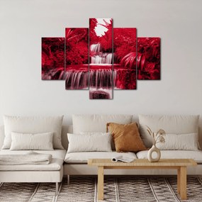 Obraz - Indonézske vodopády v červenej (150x105 cm)
