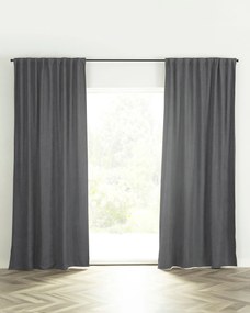 Záves BASIC s navliekacou riasiacou páskou 140x260 cm tmavosivy šenil 1 ks.