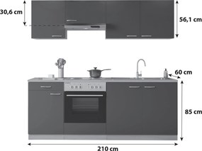XXXLutz KUCHYNSKÝ BLOK 210 cm Respekta - Online Only kuchyne - 001899019101