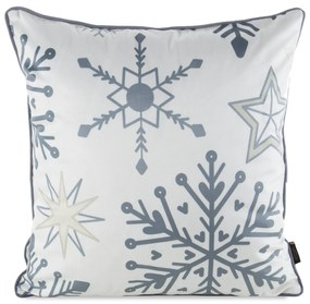 VIANOČNÁ DEKORAČNÁ OBLIEČKA NA VANKÚŠ FLAKE 45X45 CM VZOROVANÁ