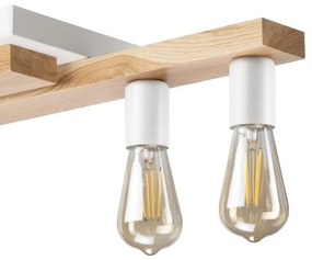 Prisadený luster MATTE 4xE27/15W/230V biela/dub