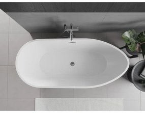 Mexen Eos, voľne stojaca vaňa 170 x 75 cm, biela-čierna, chrómový prepad, 52471707575-01