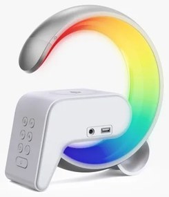 Immax 08987L-LEDRGB Stmievateľná lampa s budíkom a Qi nabíjaním 30W/230V strieborná