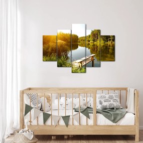 Obraz - Jazero pri lese (150x105 cm)