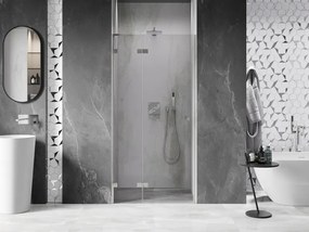 Mexen, Mexen Lunar L Otočné ľavé sprchové dvere 105 cm, transparentné, brúsený nikel - 834L-105-000-97-00-L