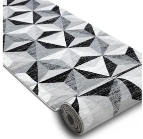 Behúň ARGENT - W6096 trojuholníky 3D sivý / čierny