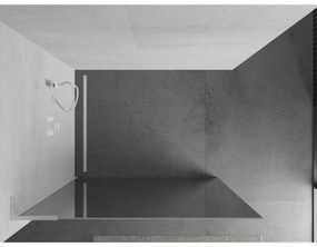 Mexen Kioto L, sprchová zástena Walk-In 120 x 200 cm, 8mm sklo vzor zrkadlo, biely profil, 800-120-103-20-50