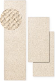 BT Carpet, Spálňová sada Wolly 102843 Creme, 3 diely: 67x140 (2x), 67x250 (1x), biela, spálňa