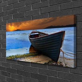 Obraz Canvas Loď more pobrežie pláž 125x50 cm