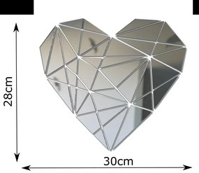 Nalepovacie zrkadlo na stenu v tvare srdca