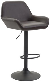 Barová stolička Braga ~ koženka, čierna podnož - Hnedá