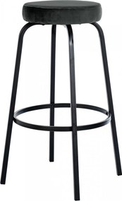 Barová stolička Kamari zamat - tmavo šedá