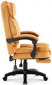 Ergonomická kancelárska stolička HC-1031 s podnožkou - horčicovo-žltá