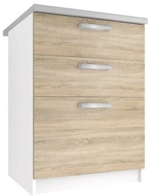 Kuchynská skrinka Belini spodná so zásuvkami 60 cm dub sonoma s pracovnou doskou  TOR SDSZ60/1/WT/DS/0/T