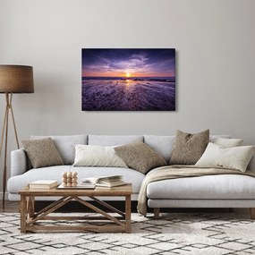 Obraz pláže - západ slnka (90x60 cm)
