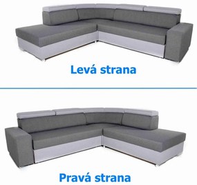 Sedacia súprava Milo - rohová, šedá / čierna (sl70 / 71), Ľavá