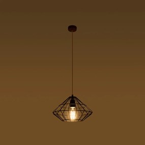 Závesné svietidlo Umberto, 1x čierne drôtené tienidlo