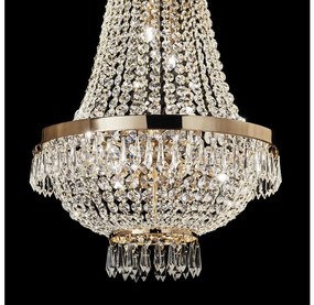 Ideal Lux - LED krištáľový luster na reťazi CAESAR 12xG9/3W/230V pr. 55 cm zlatý