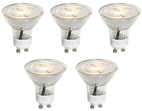 Sada 5 GU10 50 mm 3-krokových stmievateľných Kelvin LED žiaroviek číra 4,5 W 380 lm 2000-2700 K