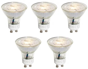 Sada 5 GU10 50 mm 3-krokových stmievateľných Kelvin LED žiaroviek číra 4,5 W 380 lm 2000-2700 K