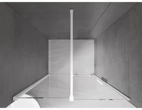 Mexen Velar, posuvné dvere do otvoru 100x200 cm, 8mm číre sklo, biely profil, 871-100-000-01-20
