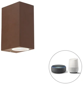 Inteligentná nástenná lampa hrdzavohnedá IP44 vrátane 2 wifi GU10 - Baleno