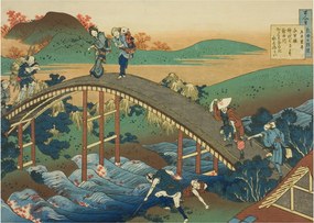 Sklenený obraz - Katsushika Hokusai, Ariwara no Narihirafrom the series One Hundred, Poems Explained by the Nurse (Hyakunin isshu uba ga etoki), repro (70x50 cm)