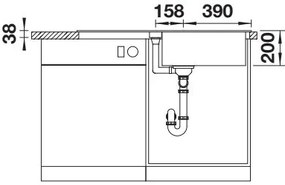 Blanco Adira XL 6 S, silgranitový drez 1000x500x200 mm, 1-komorový, káva, BLA-527624