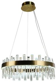 LED Stmievateľný krištáľový luster na lanku LED/80W/230V + diaľkové ovládanie