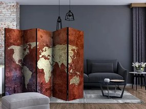 Paraván - Iron continents II [Room Dividers] Veľkosť: 225x172, Verzia: Akustický