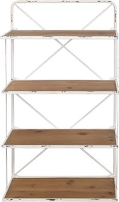 Biely antik kovový nástenný regál so 4 policami Chic Antique – 40*19*73 cm