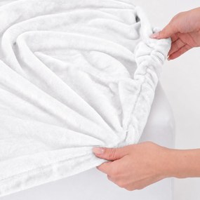 Goldea mikroplyšová elastická plachta deluxe – biela 180 x 200 cm