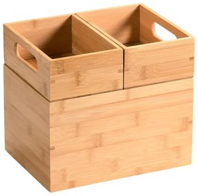 Úložný box, organizér do zásuvky, bambusová súprava 3ks SETOF3