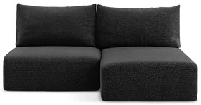 Čierna rozkladacia/s úložným priestorom rohová pohovka (pravý roh) Kalena – Makamii