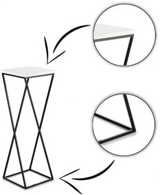 Stojan na kvety LOFT 70x24 cm čierna/biela