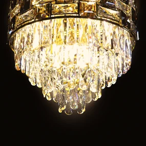 Luster Luxuria I, 1x krištáľové/zlaté kovové tienidlo, (fi 48cm), g