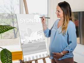 Gario Bodkovanie Sydney, Austrália Rozmery: 40 x 60 cm, Rámovanie: Iba zrolované plátno, Farba bodiek: Modrá
