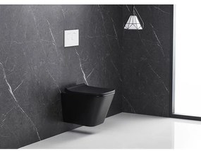 Závesná misa čierna John to s doskou volne padajúca