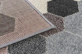 Koberec HEOS 78537 sivý / ružový / krém HEXAGON
