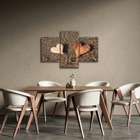 Obraz - Drevené srdiečka (90x60 cm)
