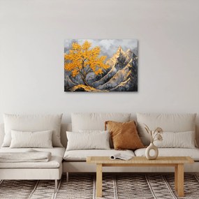 Obraz – Zlatý strom v horách (70x50 cm)