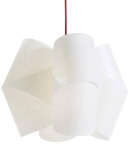 Závesná lampa Julii, bielo-červená Ø 36 cm