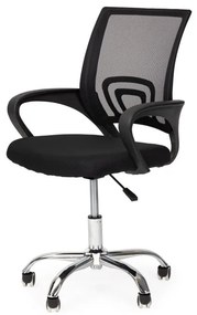 Ergonomická kancelárska stolička v čiernej farbe s kovovou základňou