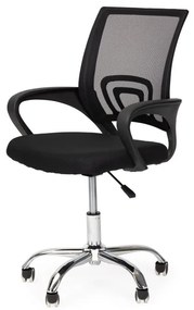 Ergonomická kancelárska stolička v čiernej farbe s kovovou základňou