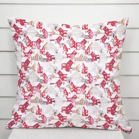 Biante Vianočná dekoračná obliečka na vankúš PML-038 Zasnežená dedinka 60 x 60 cm